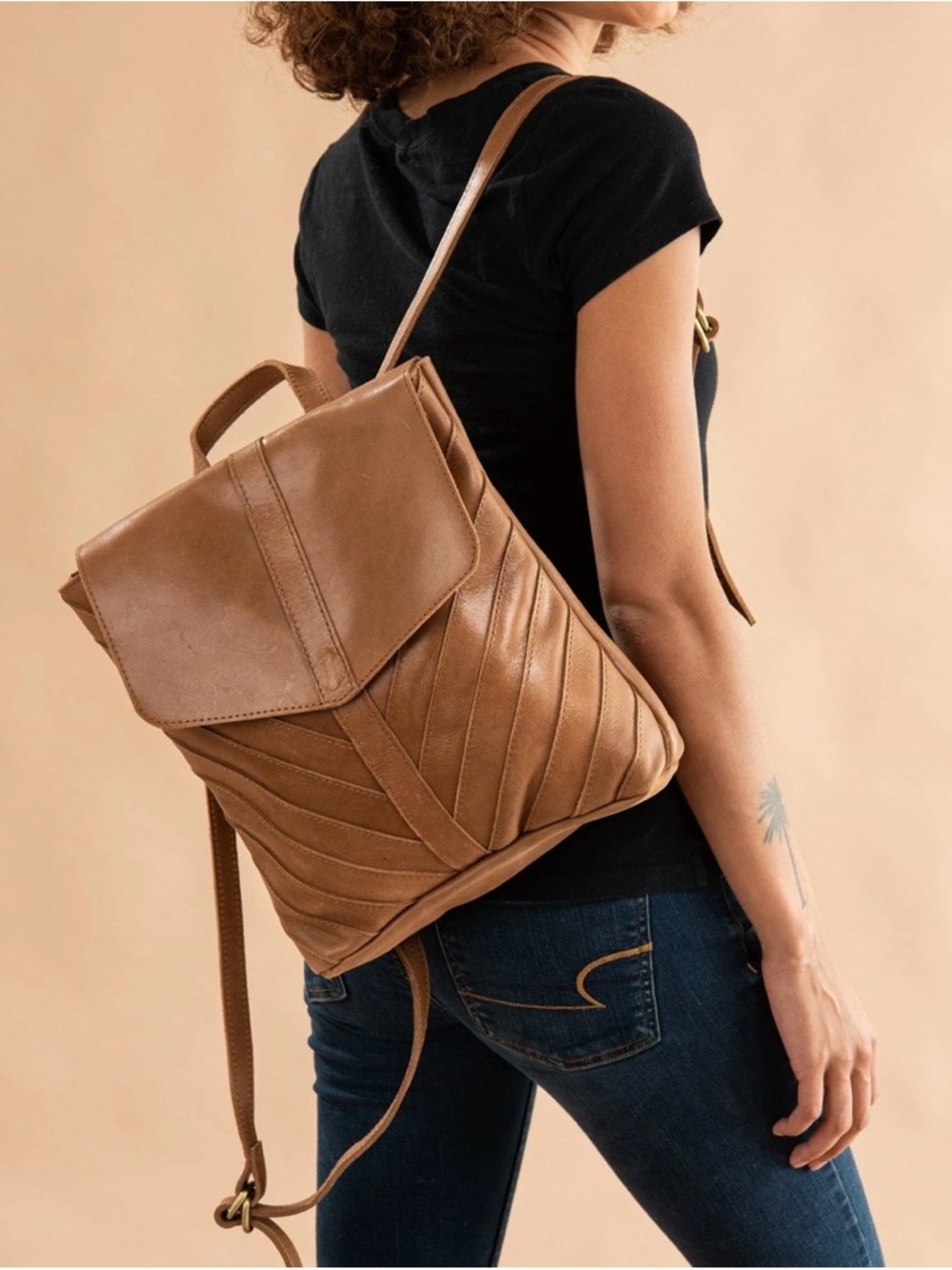 Raven + Lily Joanna's Favorite Brown Leather Backpack